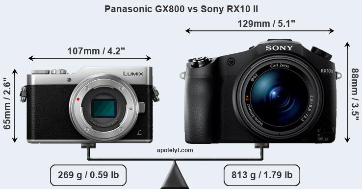 Size Panasonic GX800 vs Sony RX10 II