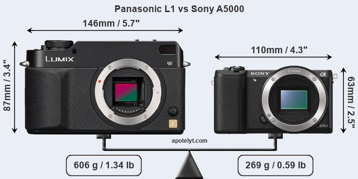 Size Panasonic L1 vs Sony A5000