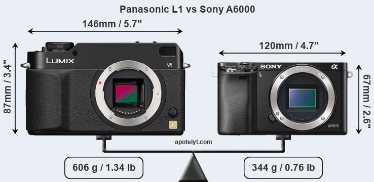 Size Panasonic L1 vs Sony A6000