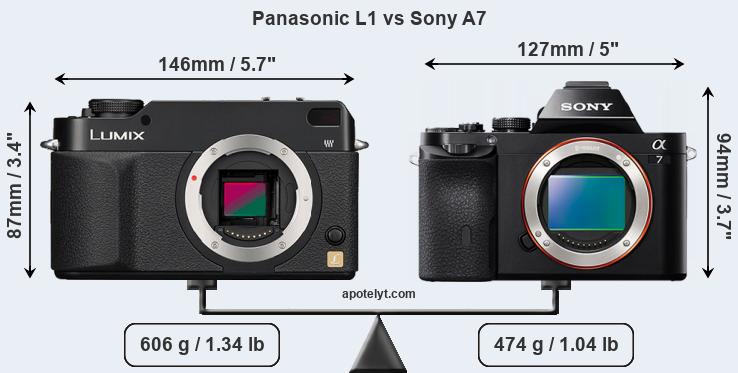 Size Panasonic L1 vs Sony A7