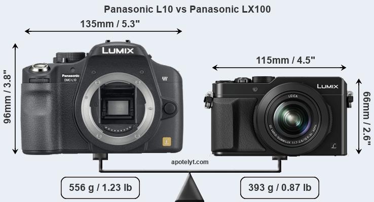 Size Panasonic L10 vs Panasonic LX100