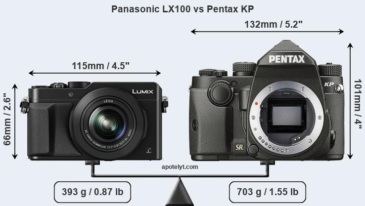 Size Panasonic LX100 vs Pentax KP