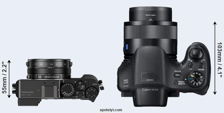 Compare LX100 versus HX350 top