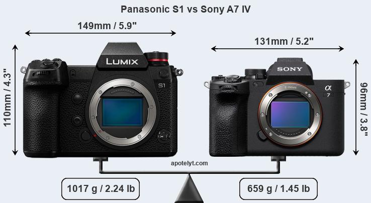 Size Panasonic S1 vs Sony A7 IV