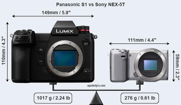 Size Panasonic S1 vs Sony NEX-5T