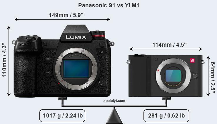 Size Panasonic S1 vs YI M1
