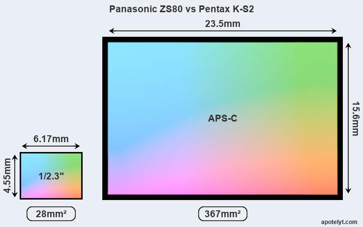Panasonic ZS80 and Pentax K-S2 sensor measures