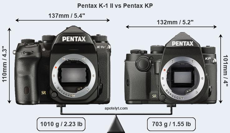 Size Pentax K-1 II vs Pentax KP