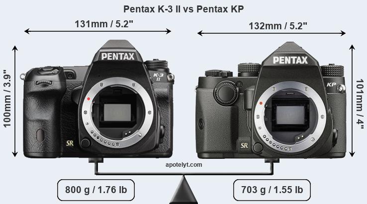 Size Pentax K-3 II vs Pentax KP