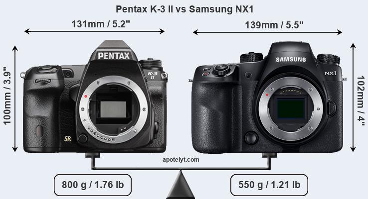 Size Pentax K-3 II vs Samsung NX1
