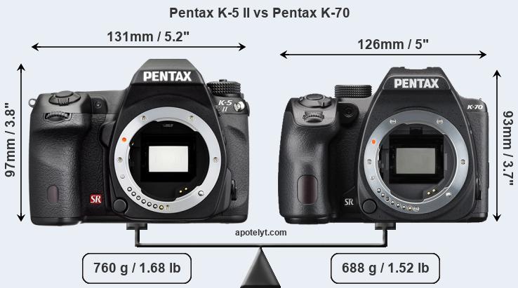 Size Pentax K-5 II vs Pentax K-70