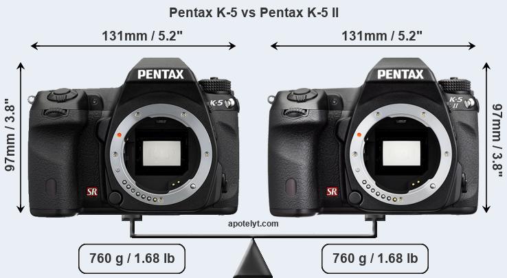Size Pentax K-5 vs Pentax K-5 II