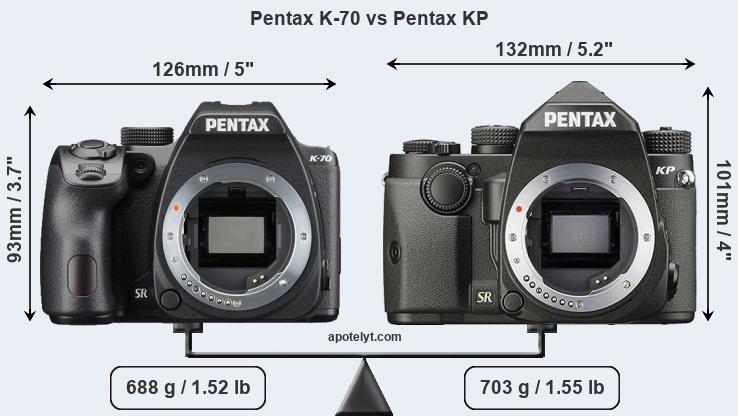 Size Pentax K-70 vs Pentax KP