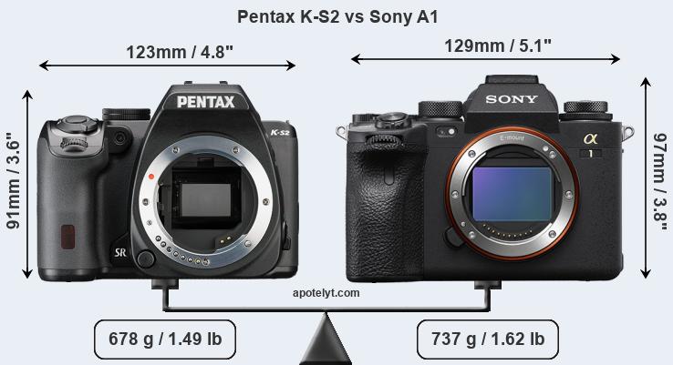 Size Pentax K-S2 vs Sony A1