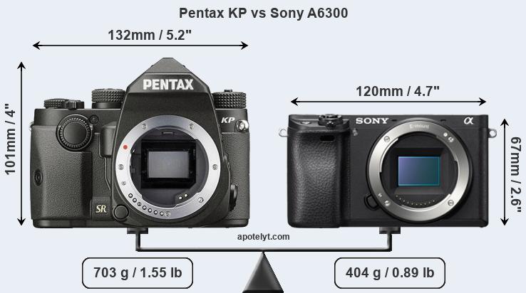 Size Pentax KP vs Sony A6300