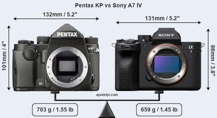 Size Pentax KP vs Sony A7 IV