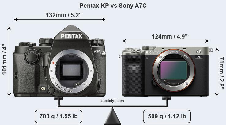 Size Pentax KP vs Sony A7C
