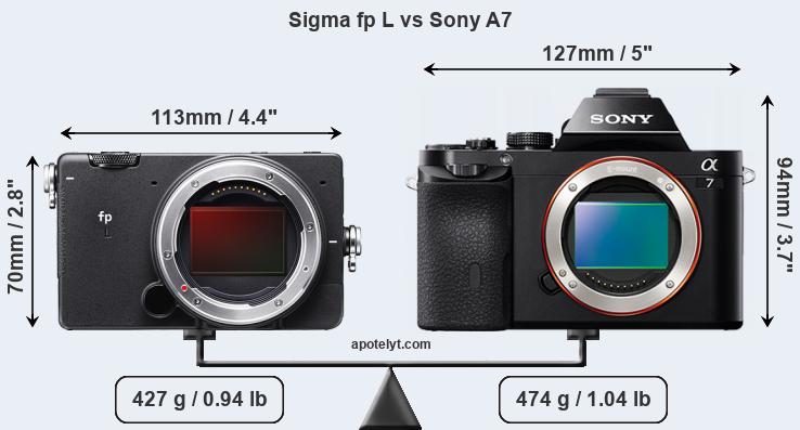 Size Sigma fp L vs Sony A7