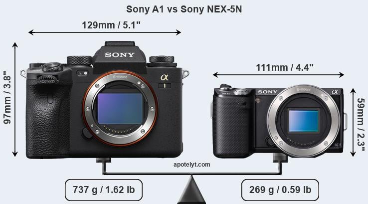 Size Sony A1 vs Sony NEX-5N