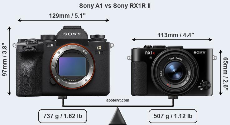 Size Sony A1 vs Sony RX1R II