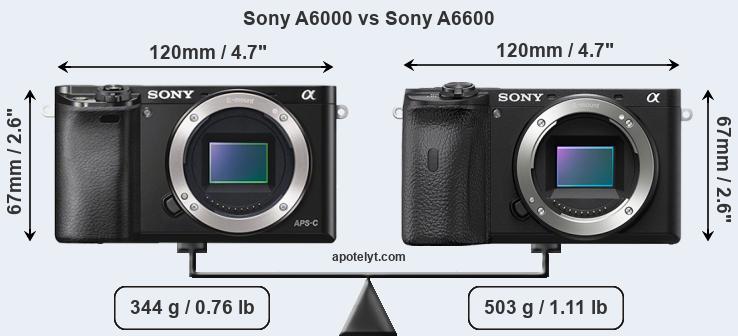 Size Sony A6000 vs Sony A6600