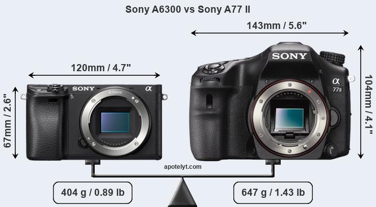 Size Sony A6300 vs Sony A77 II