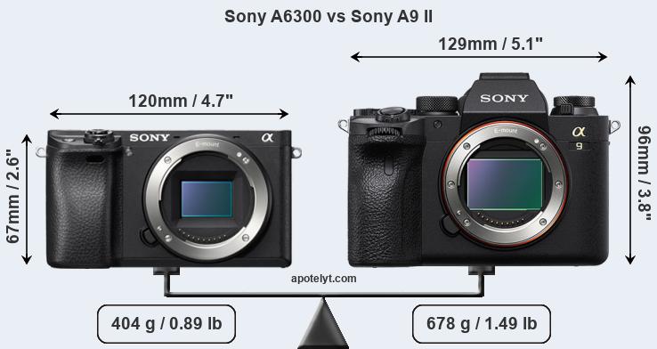 Size Sony A6300 vs Sony A9 II
