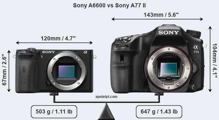 Size Sony A6600 vs Sony A77 II