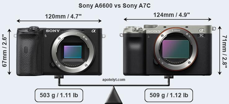 Size Sony A6600 vs Sony A7C