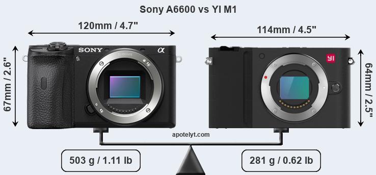 Size Sony A6600 vs YI M1