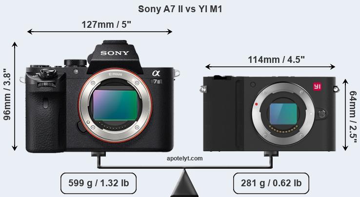 Size Sony A7 II vs YI M1