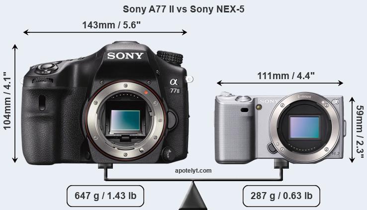 Size Sony A77 II vs Sony NEX-5