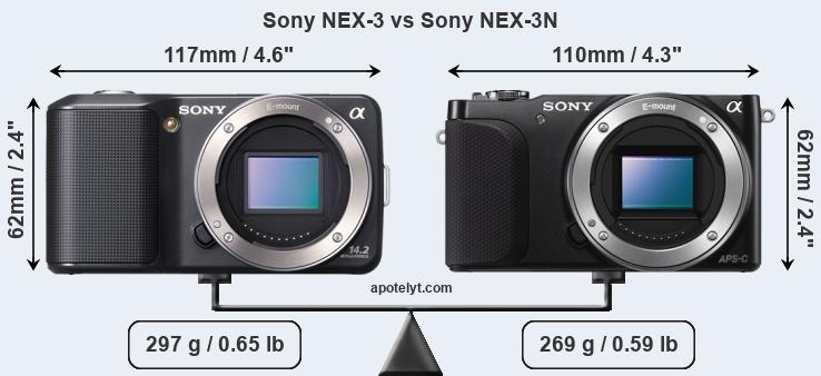 Size Sony NEX-3 vs Sony NEX-3N