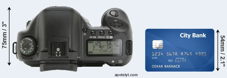 10D versus credit card top view
