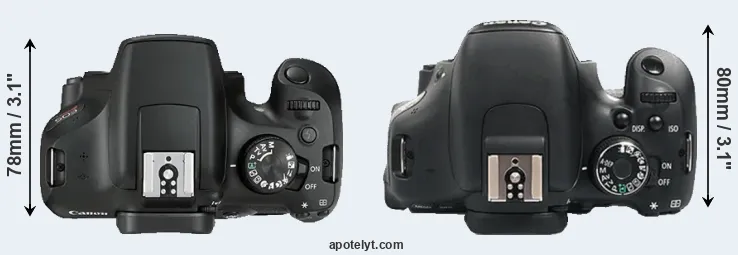 Compare 1300D versus 600D top