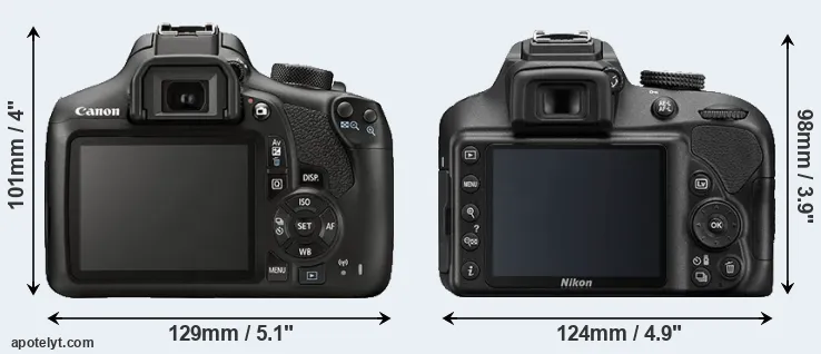 Comparison 1300D or D3400 rear
