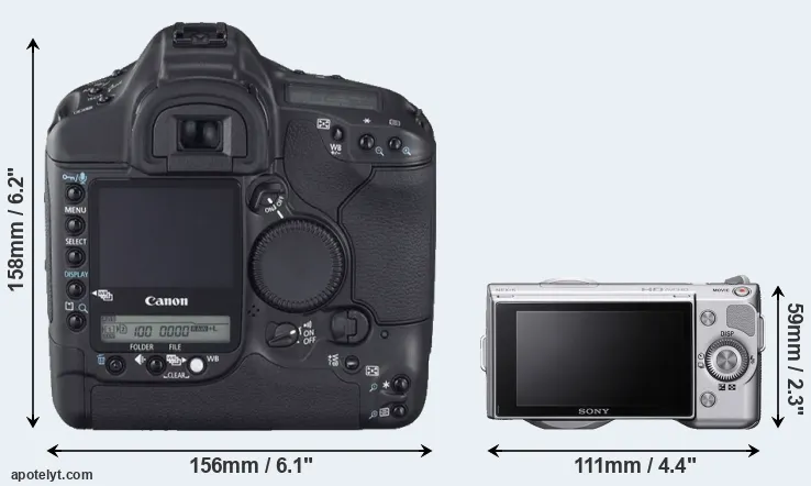 Comparison 1D Mark II N or NEX-5 rear