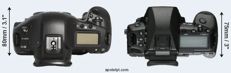 Compare 1D Mark III versus E-5 top