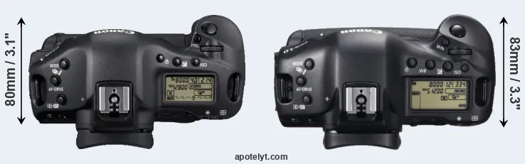 Compare 1D Mark IV versus 1DX top