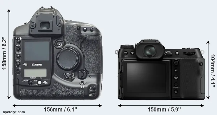 Comparison 1D or GFX 100S II rear