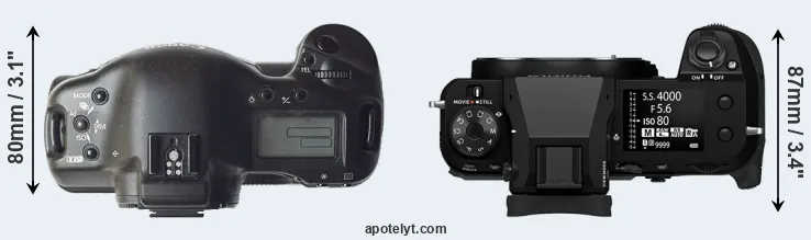 Compare 1D versus GFX 100S II top