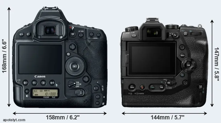 Comparison 1DX Mark II or E-M1X rear