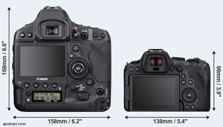 Comparison 1DX Mark III or R6 Mark II rear