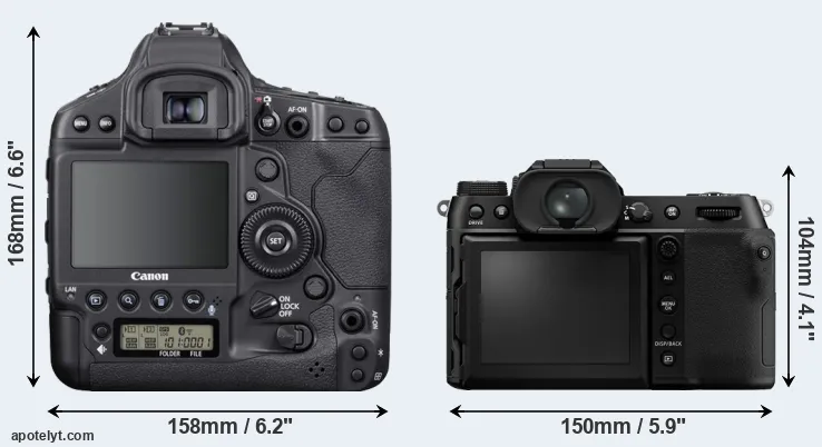 Comparison 1DX Mark III or GFX 100S rear