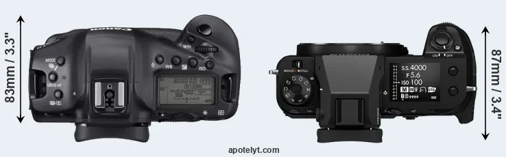 Compare 1DX Mark III versus GFX 100S top