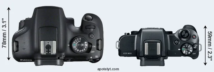 Compare 2000D versus M50 top