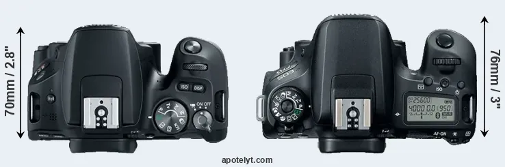 Compare 200D versus 77D top