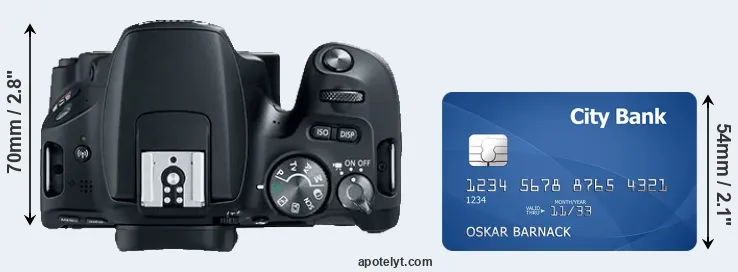 200D versus credit card top view