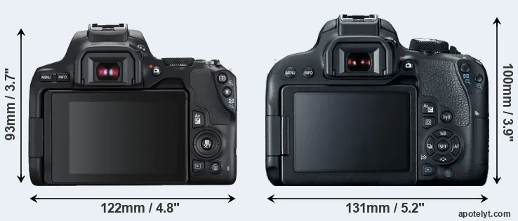Comparison 250D or 800D rear