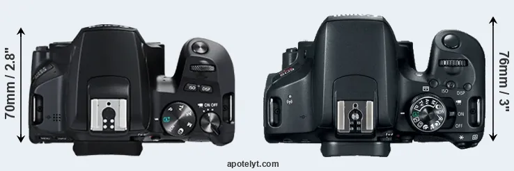 Compare 250D versus 800D top
